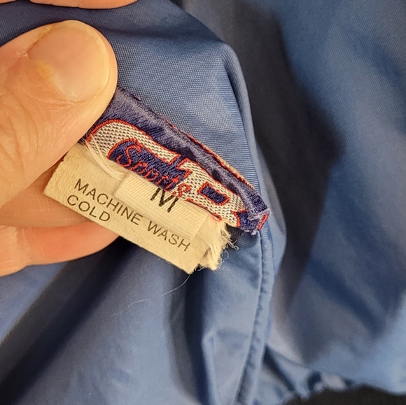 Vintage CB Sports Childs Jacket Size Medium 1980s, Lined Red And Navy Blue - Picture 7 of 9